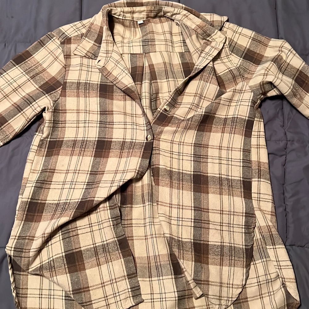 plaid jacket/ sweater